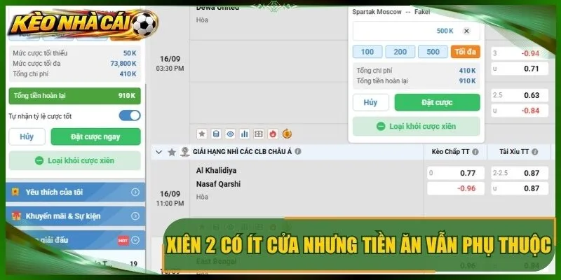 Xiên 2 có ít cửa nhưng tiền ăn vẫn phụ thuộc